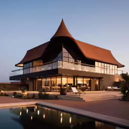 an image of a house that is lit up at night