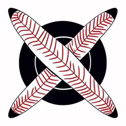 two baseball bats crossed by one another,two baseball bats crossed over one another