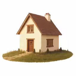 the house is standing on top of a hill