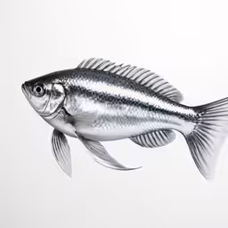 a black fish with a white background