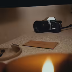 the camera is ready to be filmed with a flash