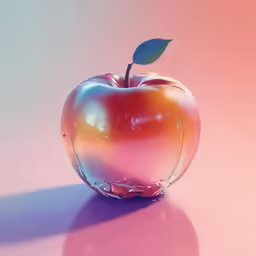 an apple with some water on the top of it