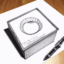 a drawing of a book with an apple on top