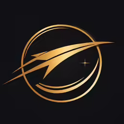 a golden star on a black background, with the symbol of a flying bird