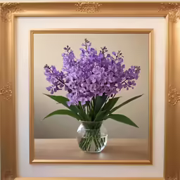 the flower is placed in a glass vase