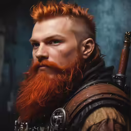 a man with orange hair and an orange beard