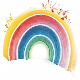 a rainbow shaped building covered in snow