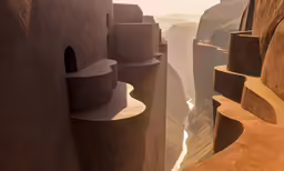 a tall building sitting on the side of a mountain