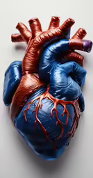 a close up of a human heart with blood