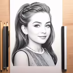 a drawing of the actress aria deyr, which appears to be from game of throne