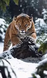 an image of a tiger in the snow
