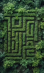 a maze made of green plants on the ground