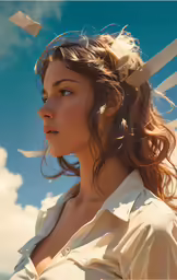 a woman wearing a white dress looks over her shoulder