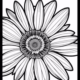 a large flower with leaves on the petals,the drawing shows a large sunflower with two petals