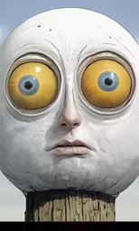 an illustration of a strange looking face that looks like a human head