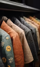 close up on ties on a rack at a clothing store