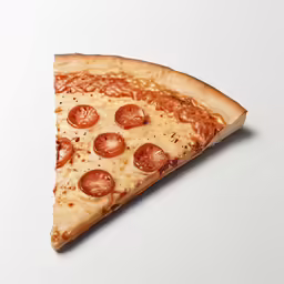 a piece of pizza is laying on top of a table