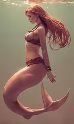 a female mermaid in an underwater image