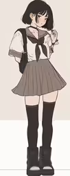 a young woman in a school uniform
