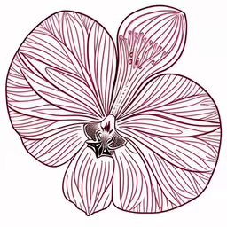 a close up image of a flower, with red leaves