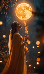 a woman wearing a yellow dress holding a lite up stick