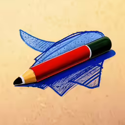 a close up of a pencil with a fish drawing on it