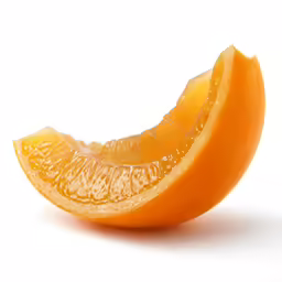 a half orange sliced in half with one lemon slice still on the other