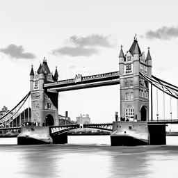 black and white photograph of the tower bridge