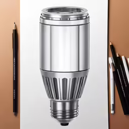 an illustration of a silver light bulb