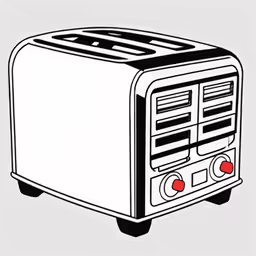 an illustration of a toaster with thermometers in it
