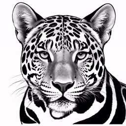 a drawing of a leopard face