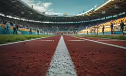 a photo taken from behind the white line at an empty baseball field