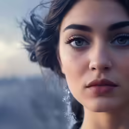 the woman has some big blue eyes