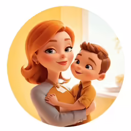 a cartoon of a boy and a girl embracing