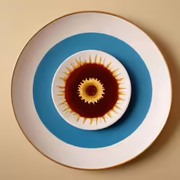 a bowl with an upside down decoration on a plate