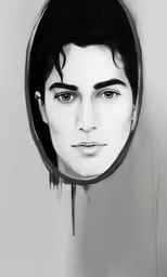 a mirror with a drawing of a person inside of it