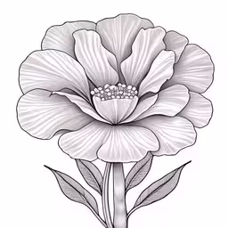 large white flower drawn in a pencils style,a simple sketch of a flower