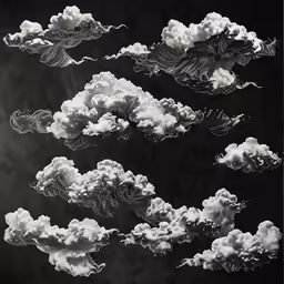 this is a group of clouds that have been created into multiple images