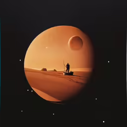 a couple sitting on top of a bench in front of a giant sphere