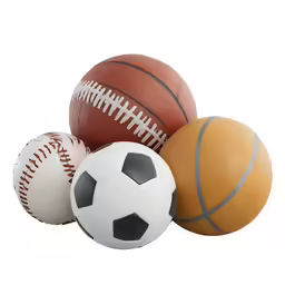 several different balls of various sizes are pictured