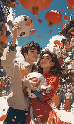 a man and woman standing next to each other