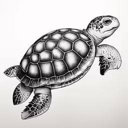 a drawing of a sea turtle