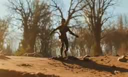a person standing on a pile of dirt