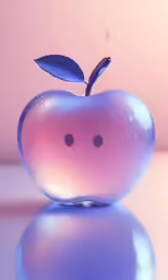 an apple shaped like a face with two eyes