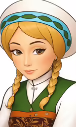 a drawing of a girl with a braid wearing a hat