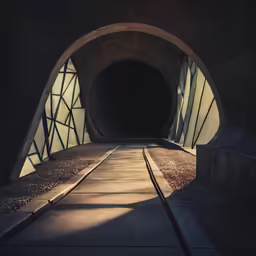 a tunnel with the sun coming in from the side