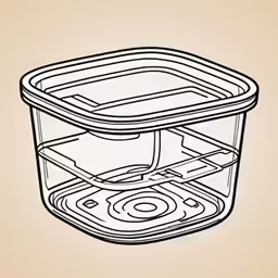 a drawing of a basket on an orange background