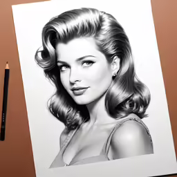 a drawing of a young girl with curls