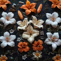 the flower design is done using colorful florals