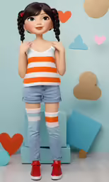 a cartoon image of a girl holding her head